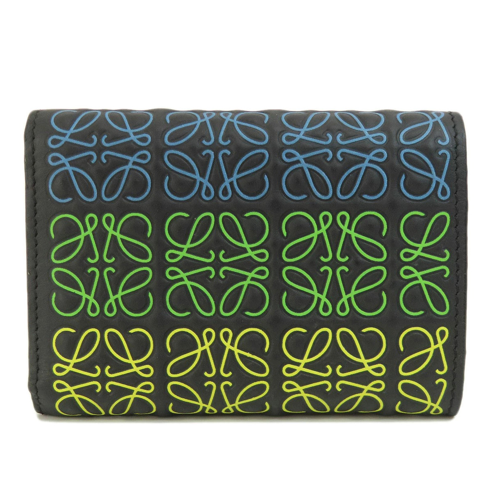 Loewe Calfskin Wallet Bi fold Anagram Black